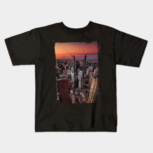 City Skyline Kids T-Shirt by Coretec